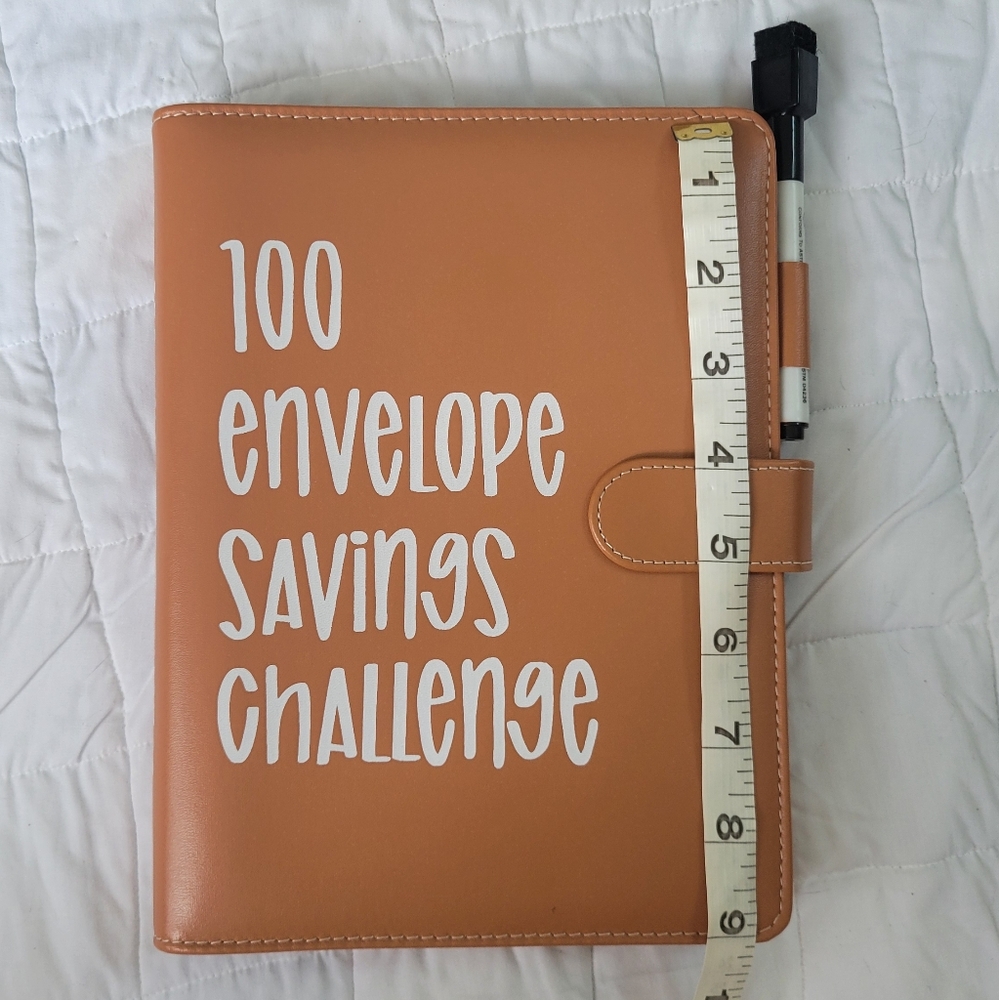 Tan 100 Envelope Savings Challenge Binder
